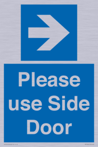 Please use Side Door (arrow Right) 